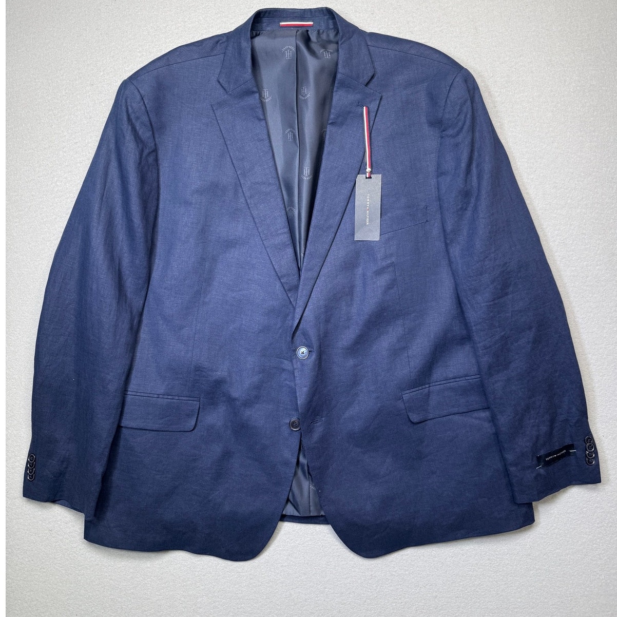 Tommy Hilfiger Men's Modern-Fit 100% Linen Sport Coat Navy 54r $295